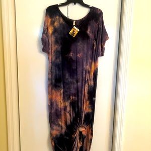 Dark navy Tie dye long dress